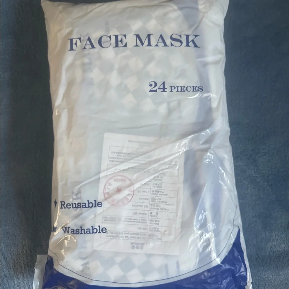 Reusable Washable Face Masks - 24 Pieces